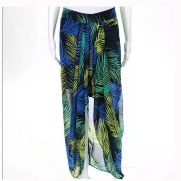COPY - Olivaceous tropical palm leaf print maxi skirt size L - Picture 10 of 10